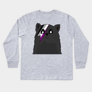 Asexual Pride Kitty Kids Long Sleeve T-Shirt